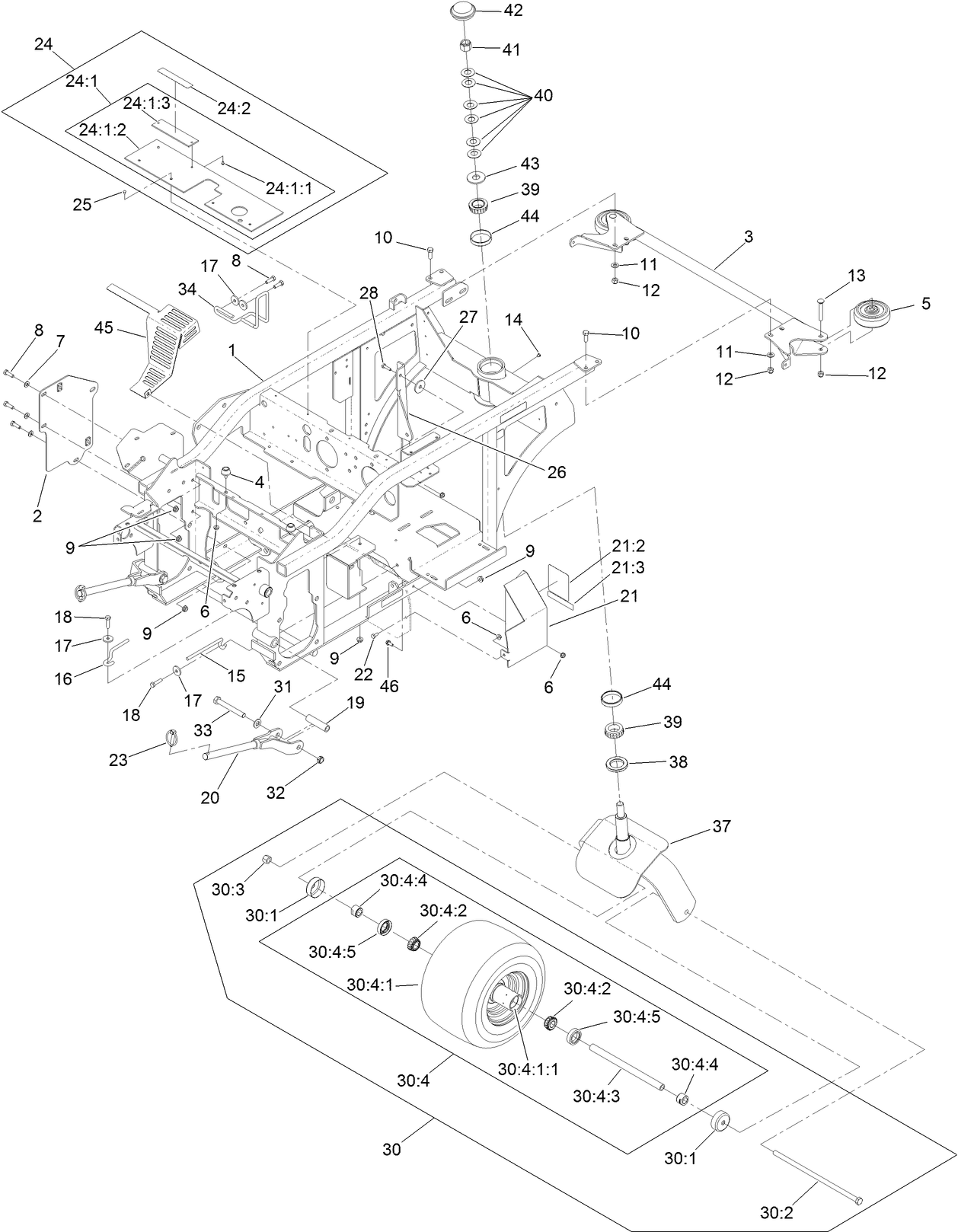 Caster Wheel and Frame Assembly