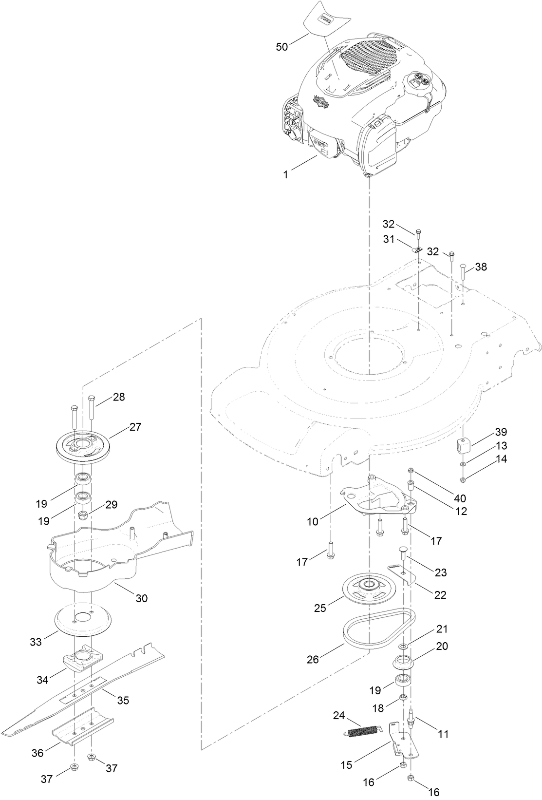 Engine and Blade Assembly