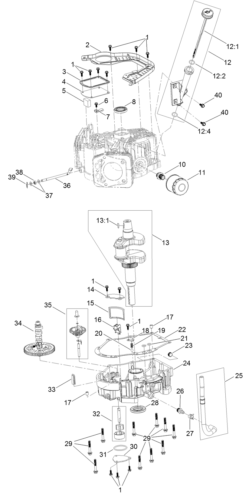 Crankcase and Crankshaft Assembly