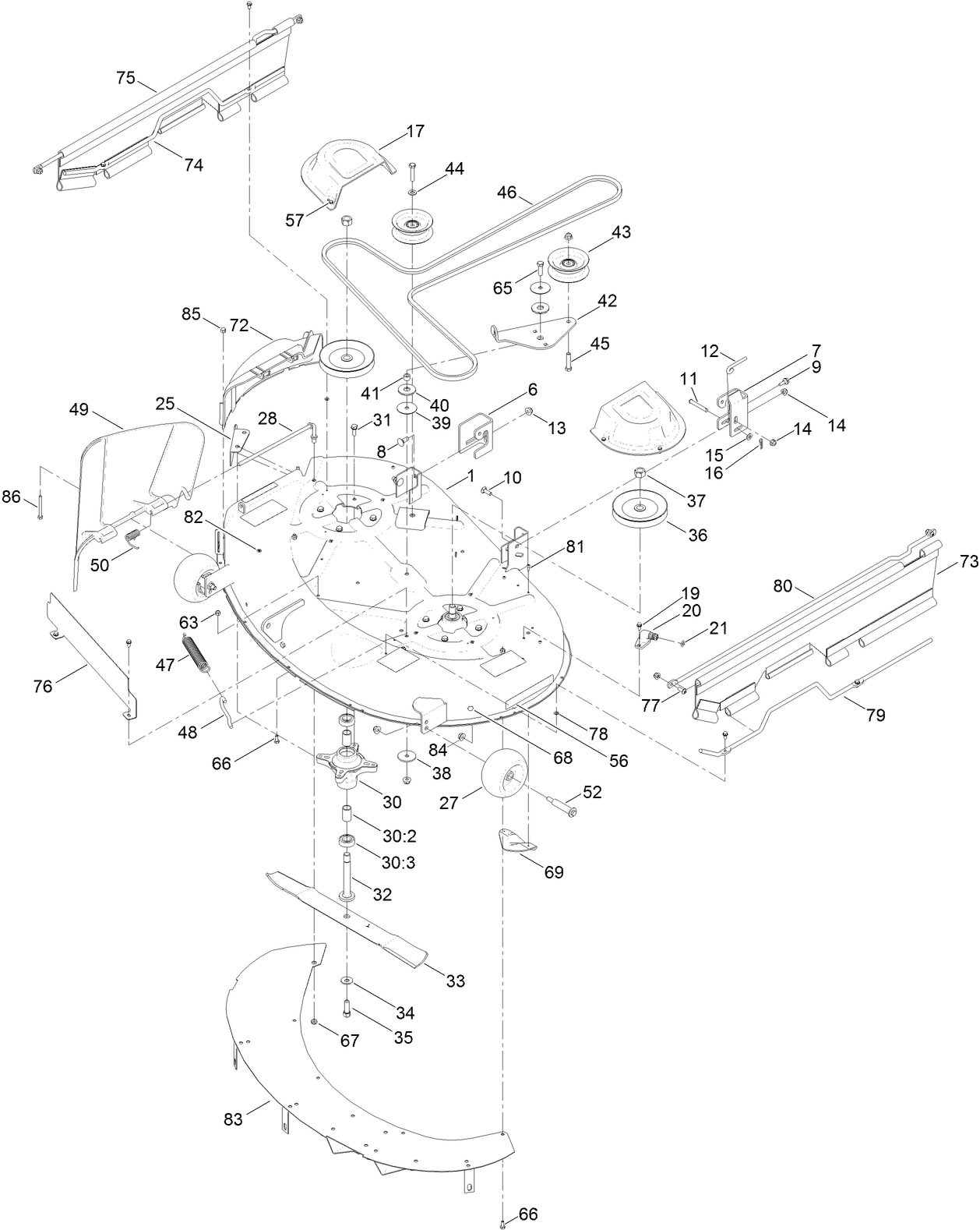 42 Inch Deck Assembly