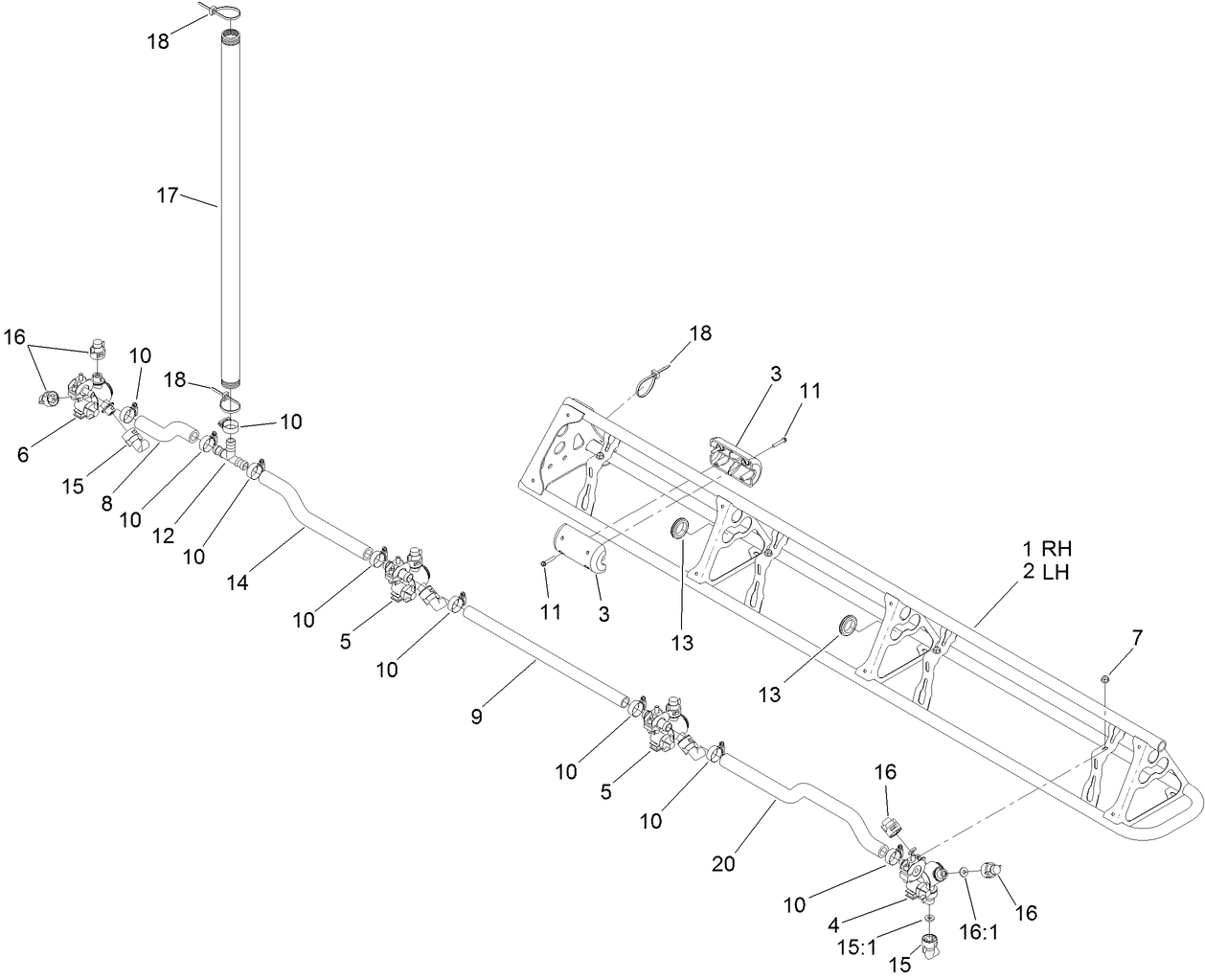 Left and Right Hand Boom Assembly