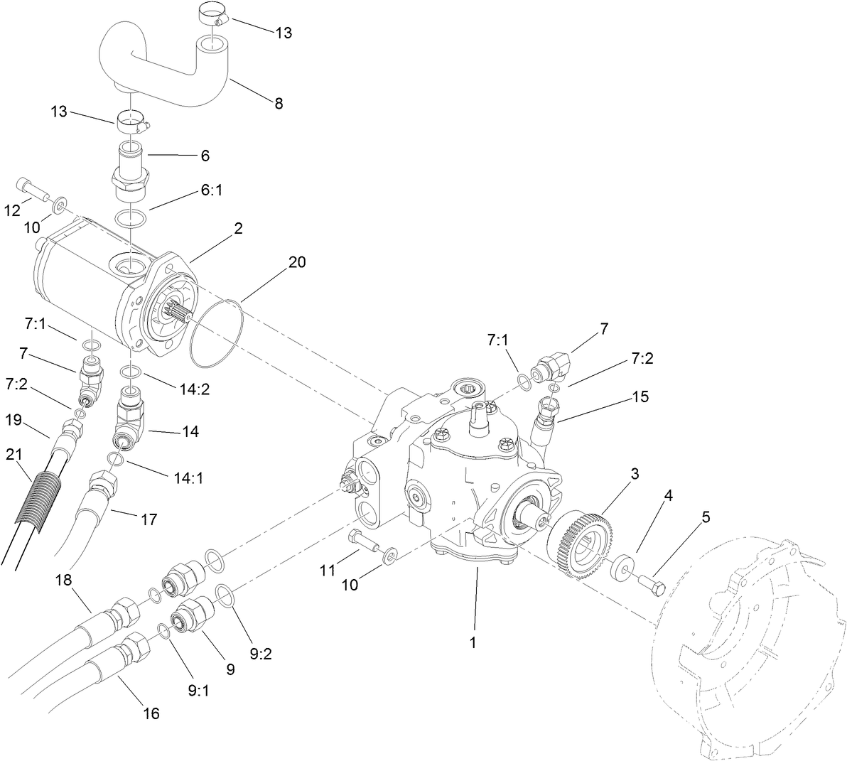 Hydrostat and Gear Pump Drive Assembly