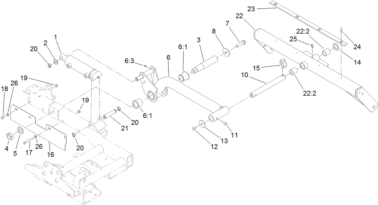 Rear Lift Arm and Carrier Frame Assembly