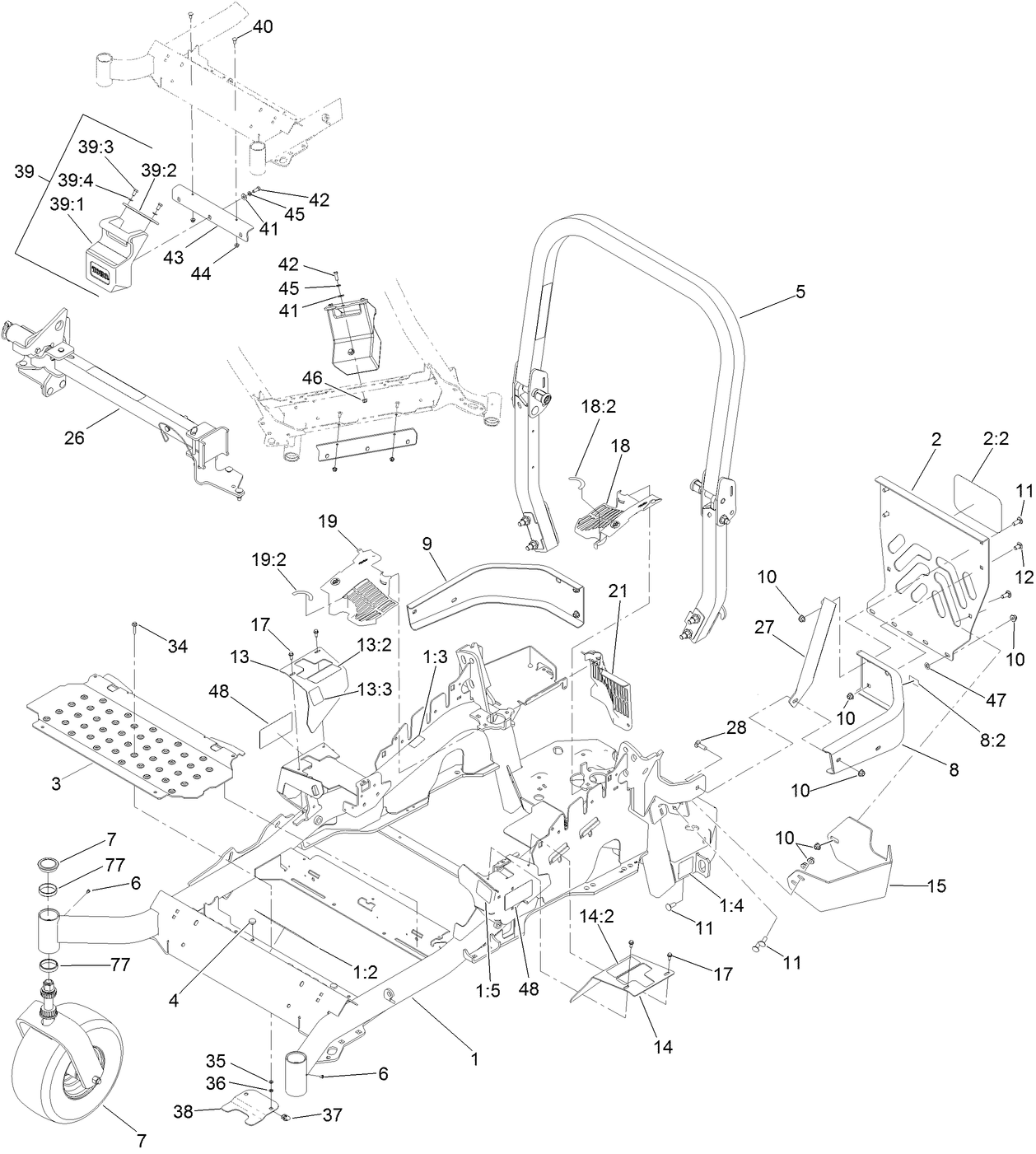 Frame, Caster and Z Stand Assembly