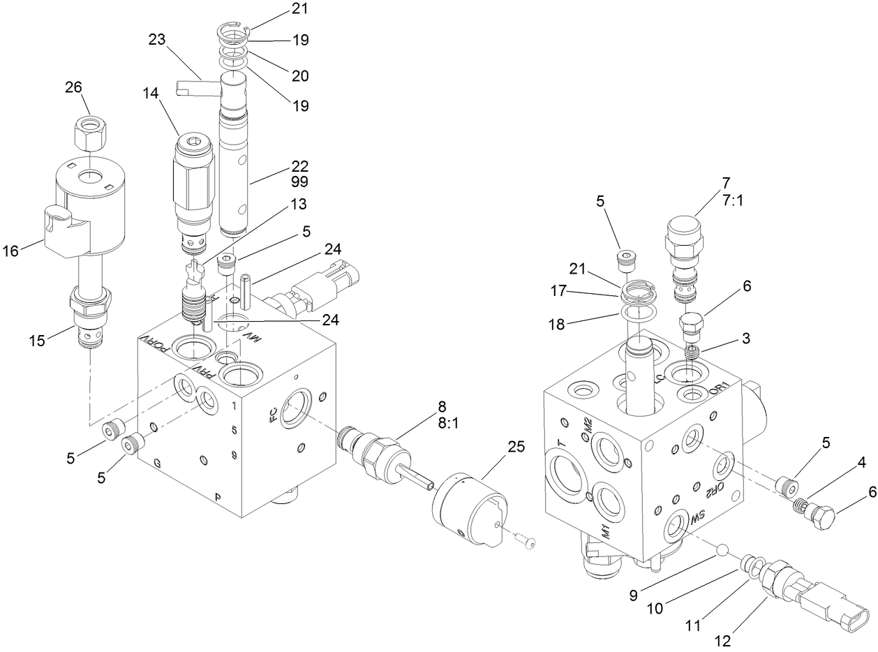 Hydraulic Mow Manifold Assembly No. 117-9858