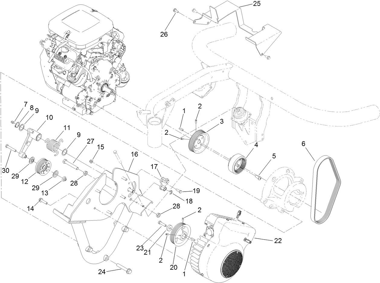 Generator and Pulley Assembly