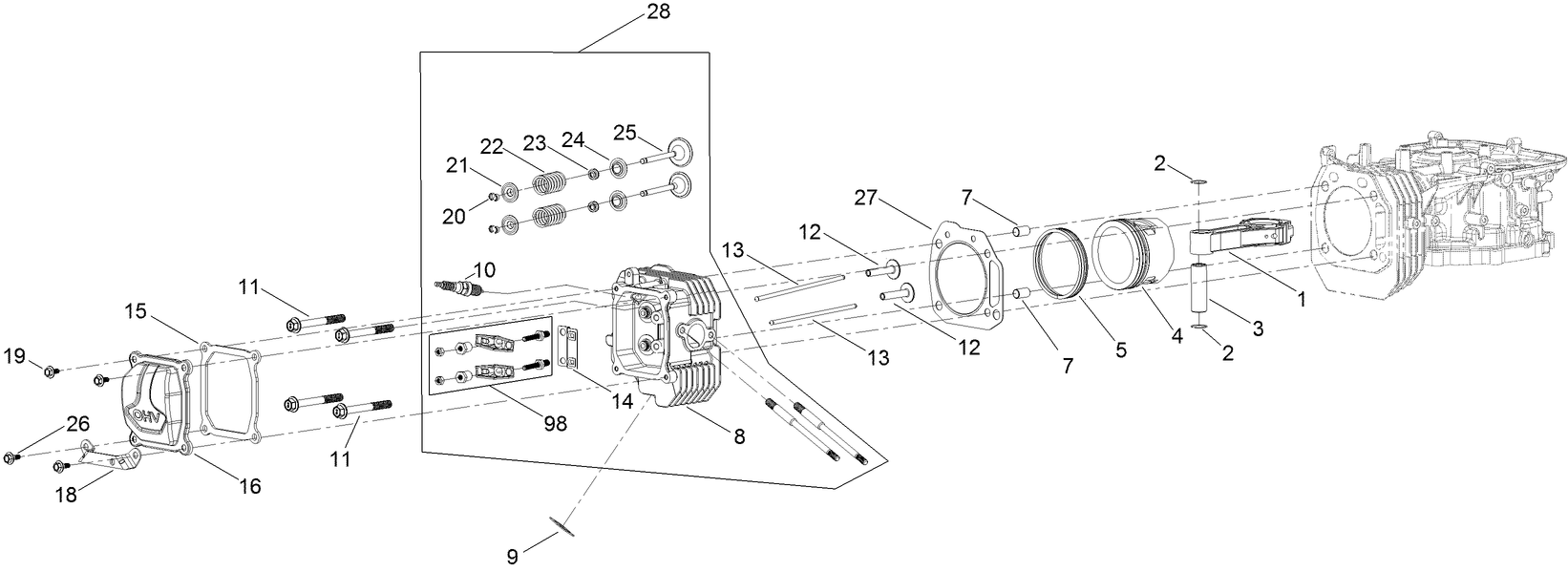 Piston and Cylinder Head Assembly
