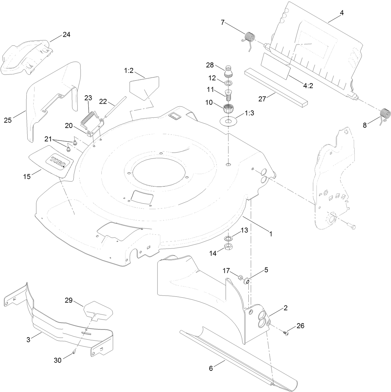 Housing and Rear Deflector Assembly