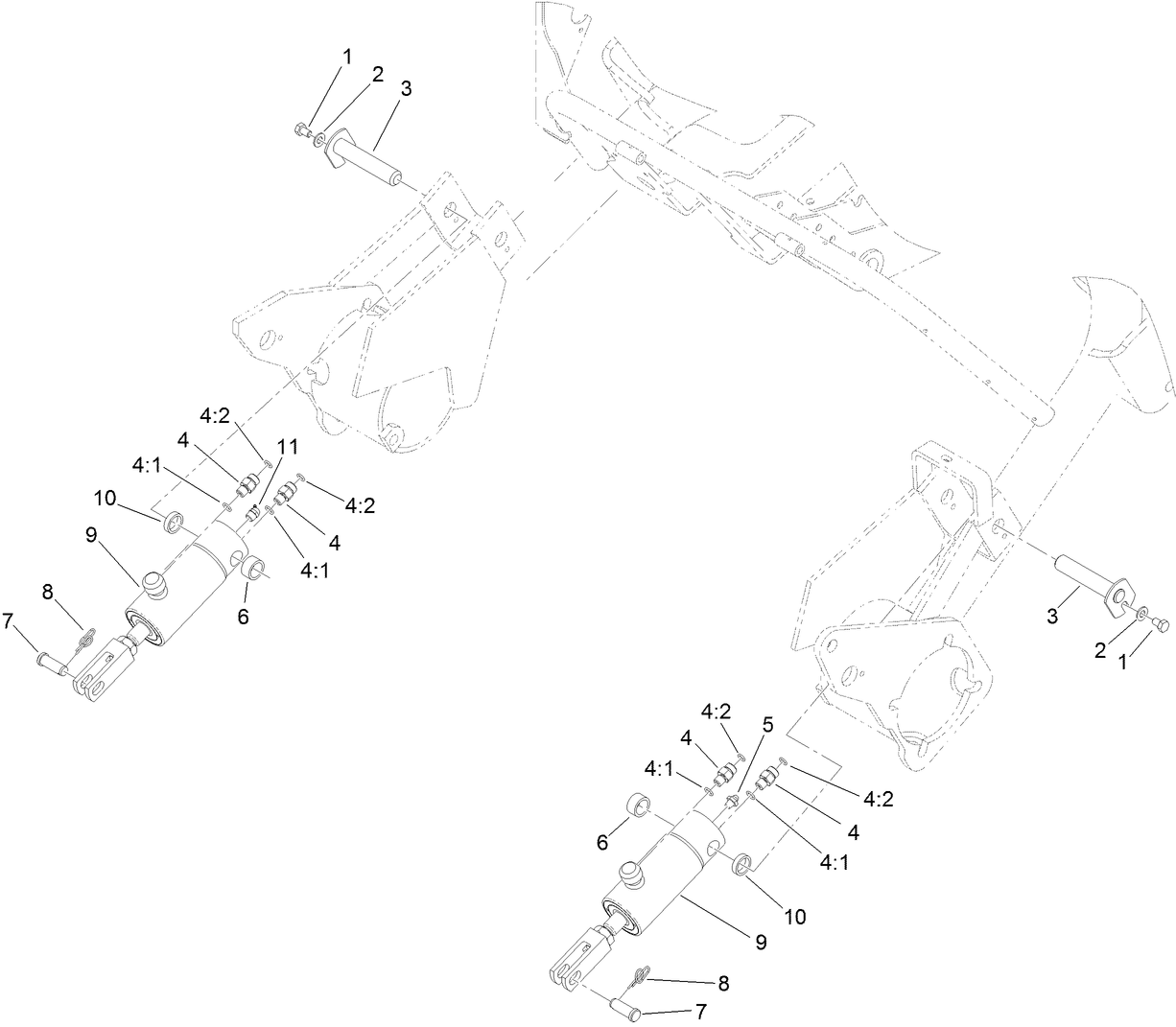 Right Hand and Left Hand Lift Cylinder Assembly