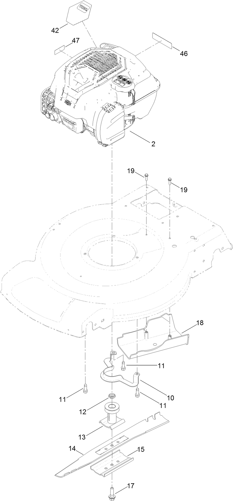 Engine and Blade Assembly