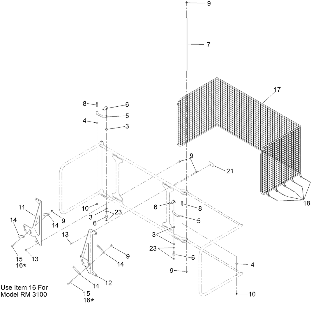 Operator Golf Ball Shield Assembly