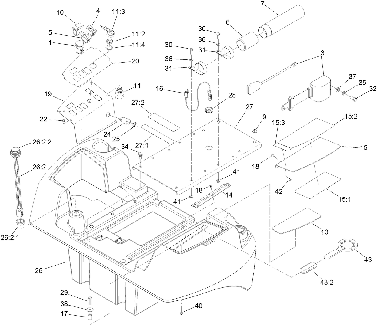 Fuel Tank and Control Panel Assembly