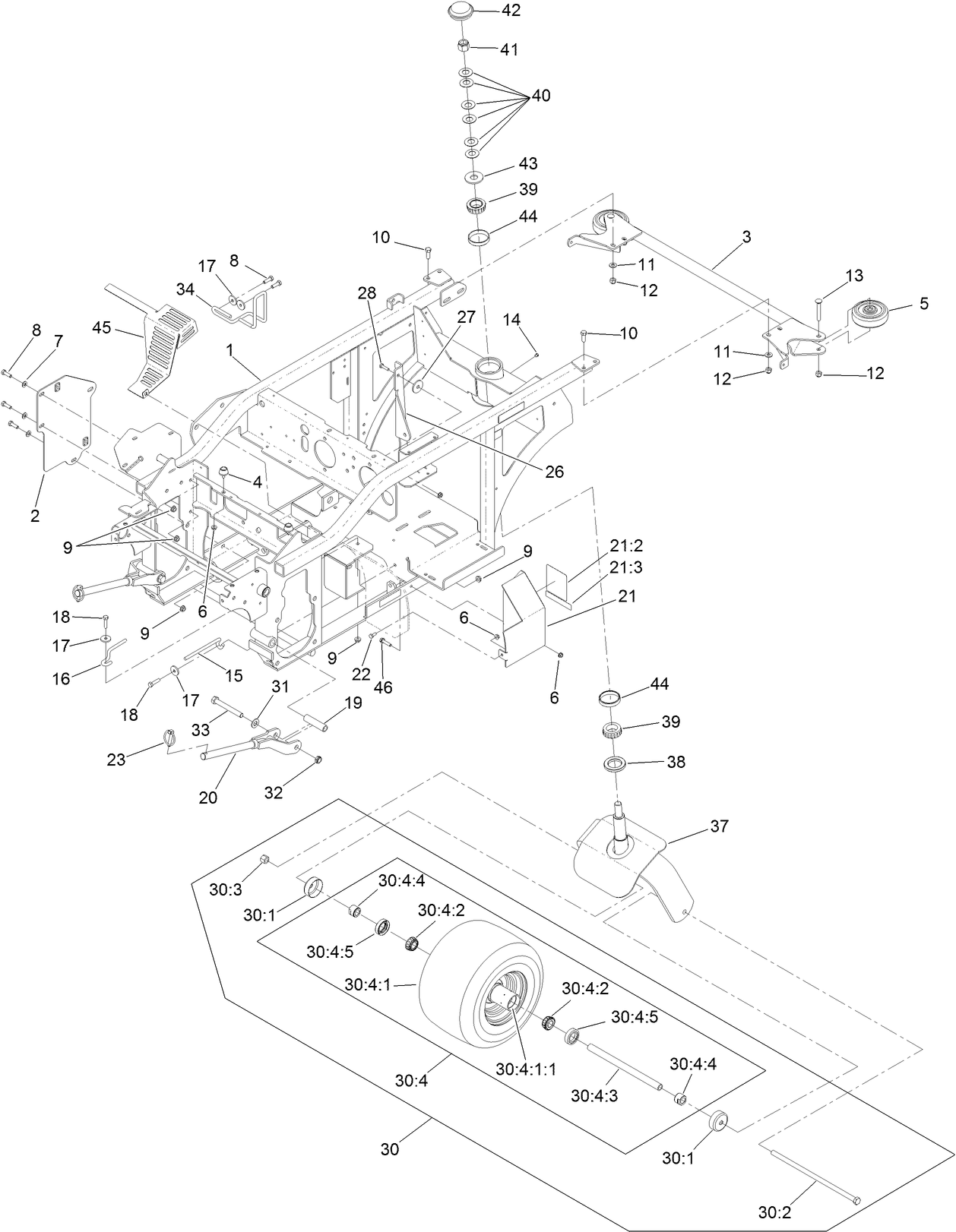 Caster Wheel and Frame Assembly