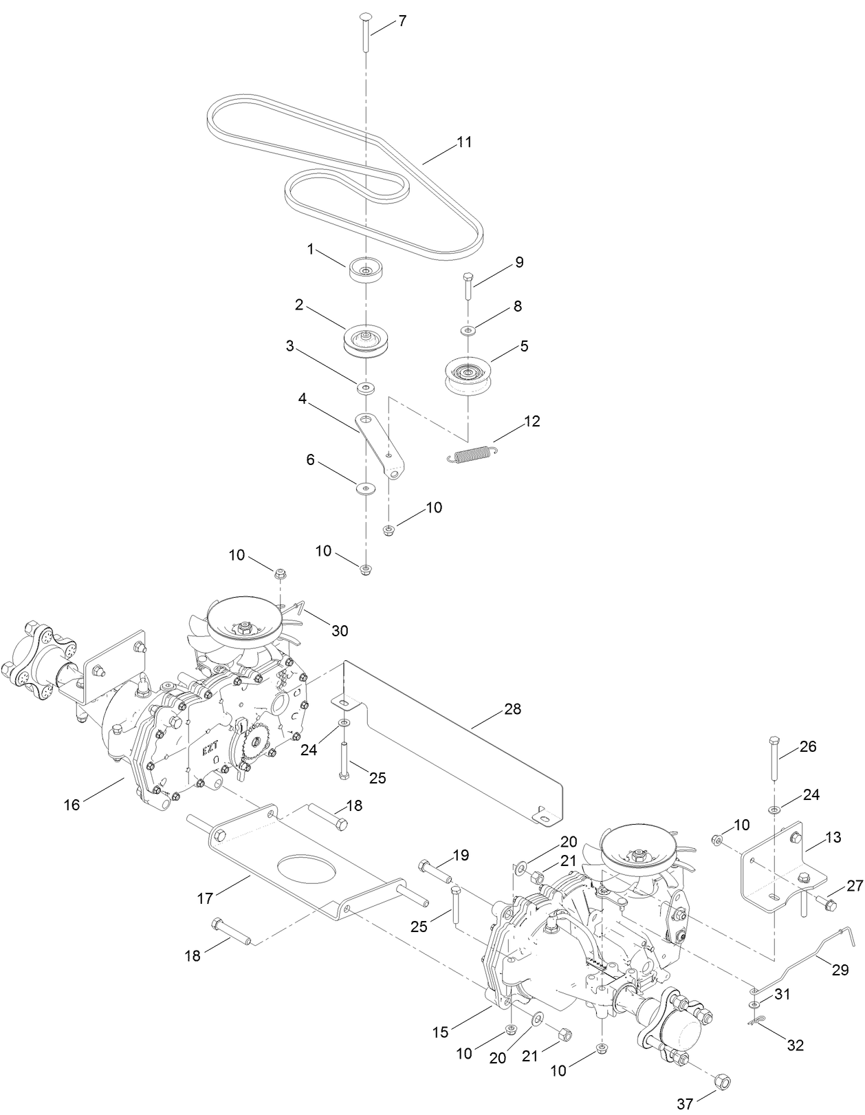 Transaxle Drive and Rear Wheel Assembly
