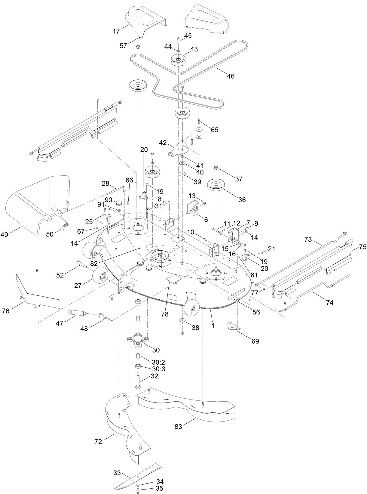 50 Inch Deck Assembly