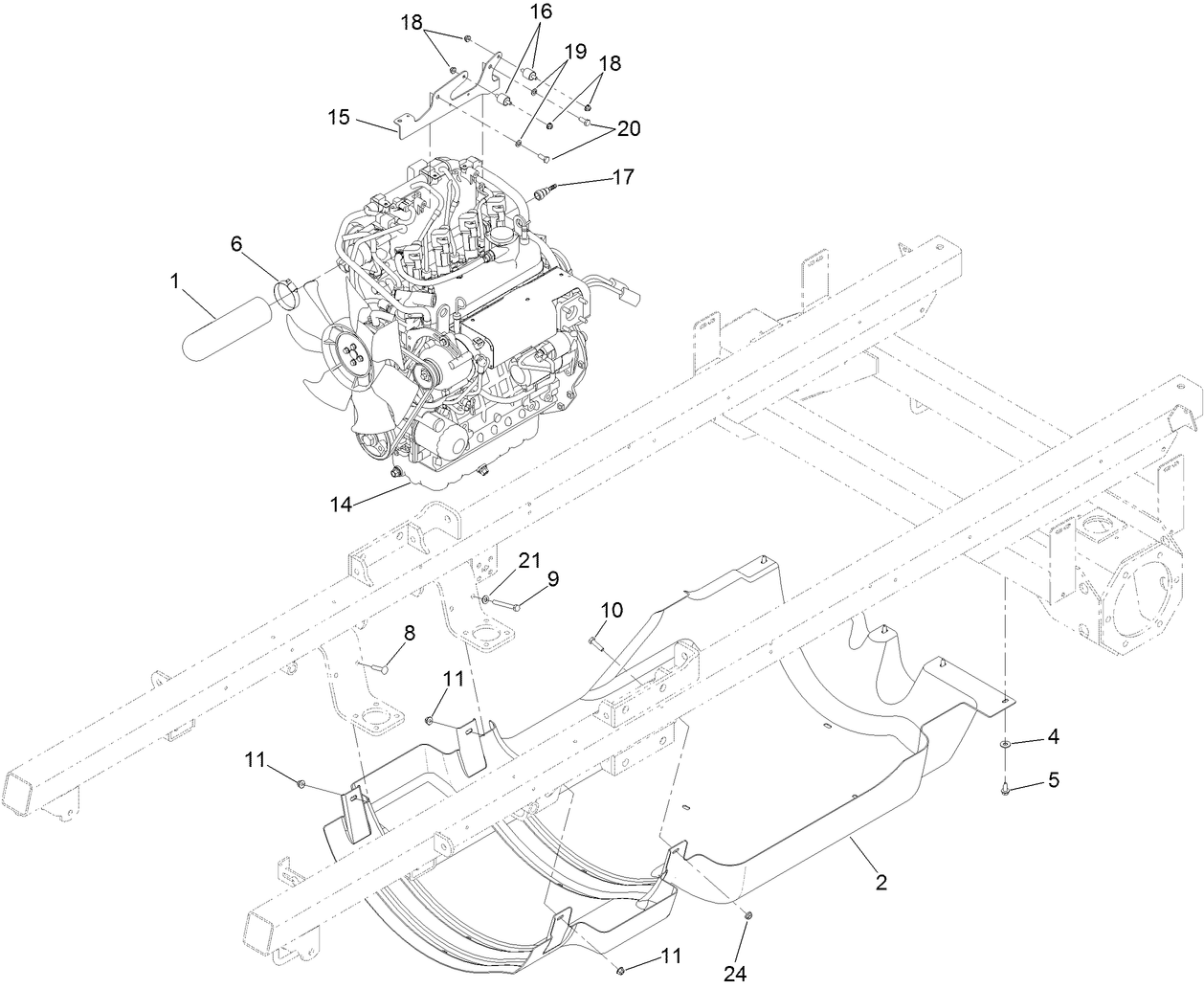 Engine and Shroud Assembly