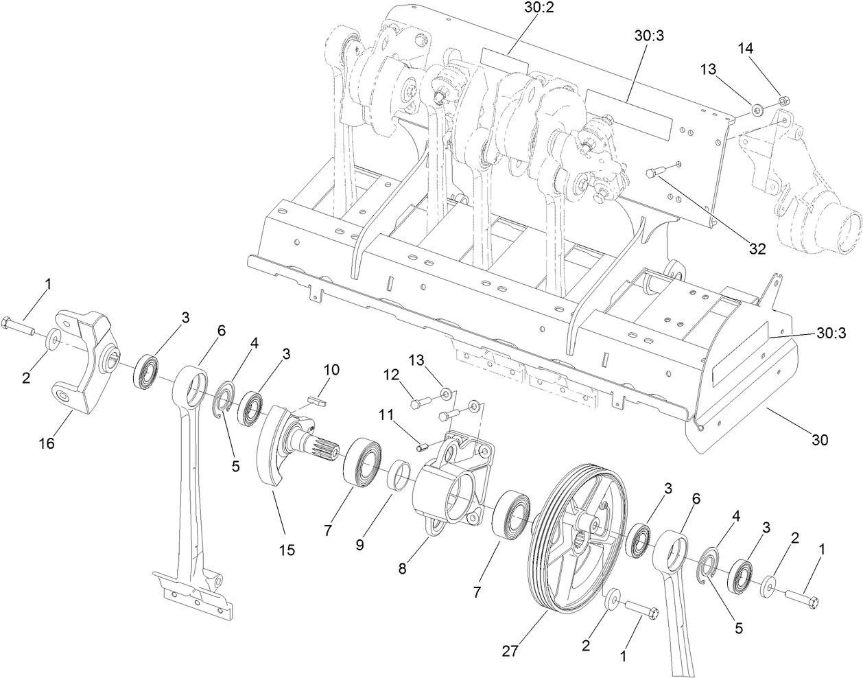 Right Hand No. 1 and No. 2 Crank Arm Assembly