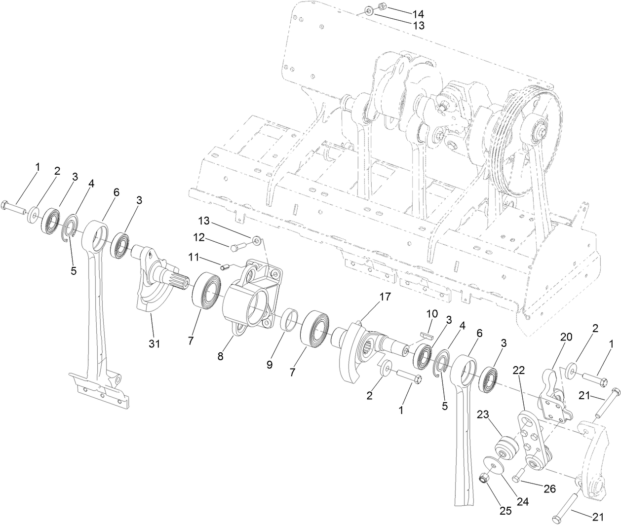 Right Hand No. 5 and No. 6 Crank Arm Assembly