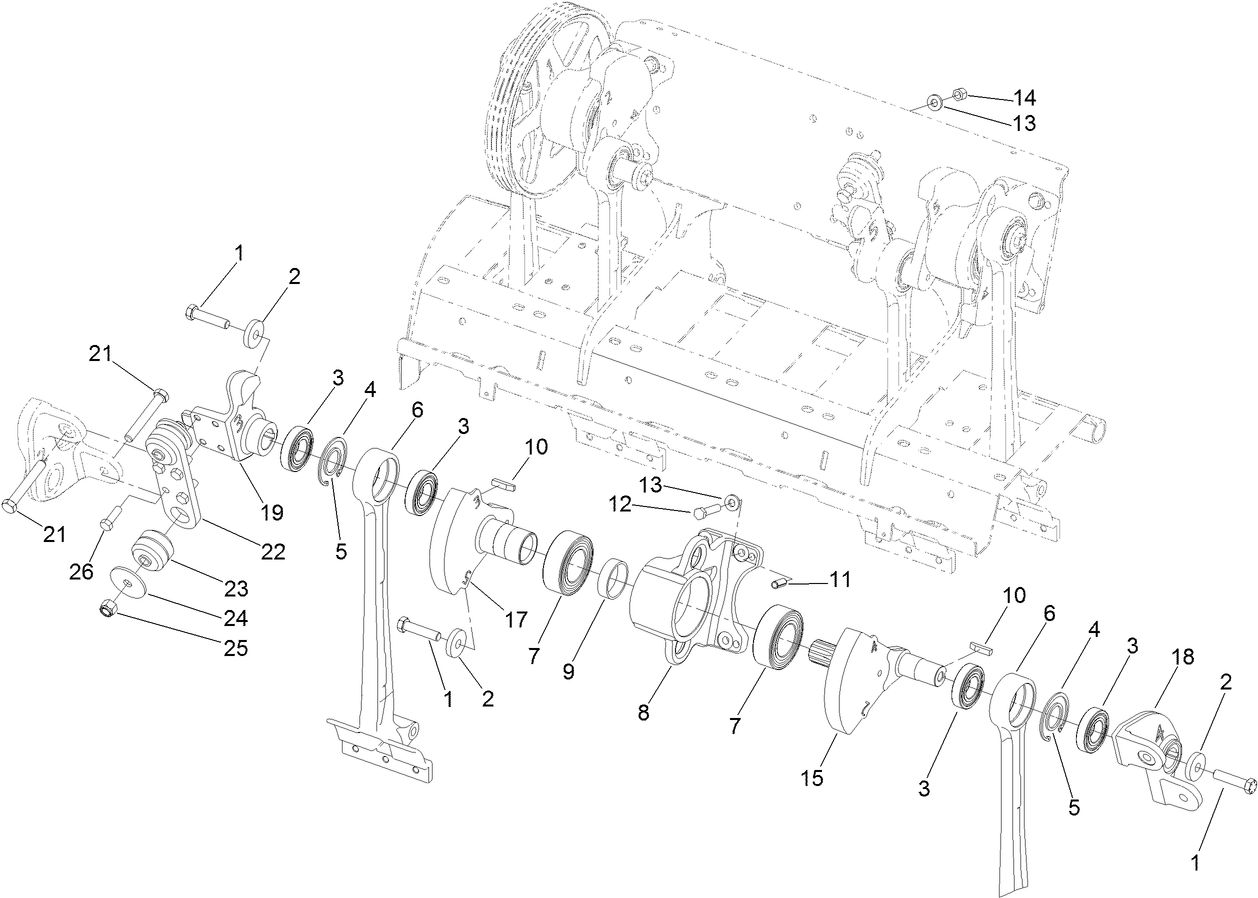 Left Hand No. 3 and No. 4 Crank Arm Assembly
