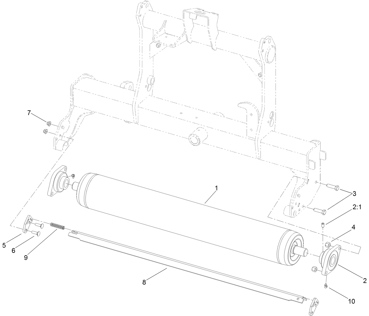 Left Hand Roller and Scraper Assembly