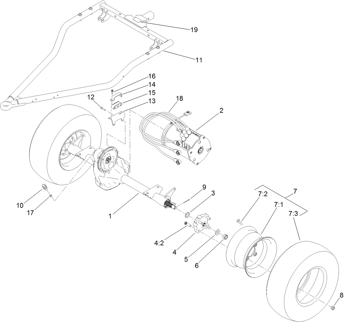 Rear Axle and Motor Assembly