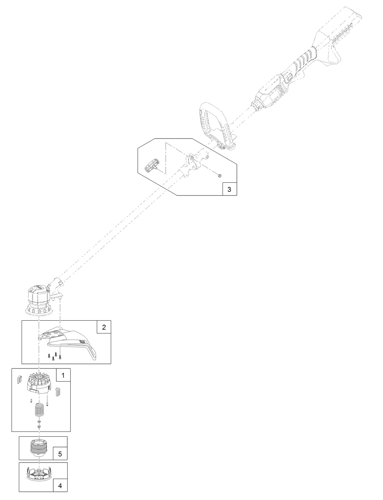 14in Cordless Dual-Line String Trimmer Assembly