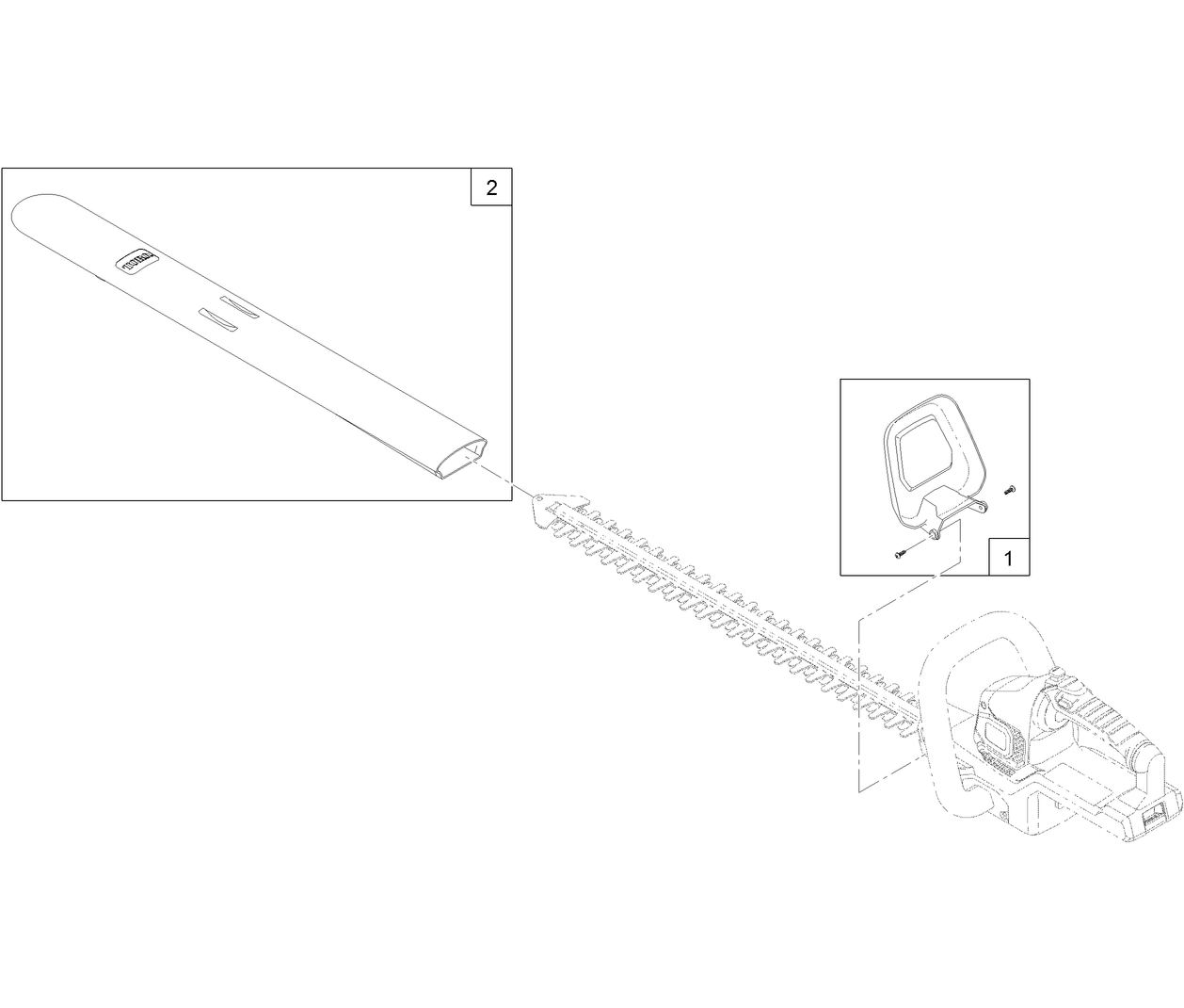 24in Cordless Hedge Trimmer Assembly
