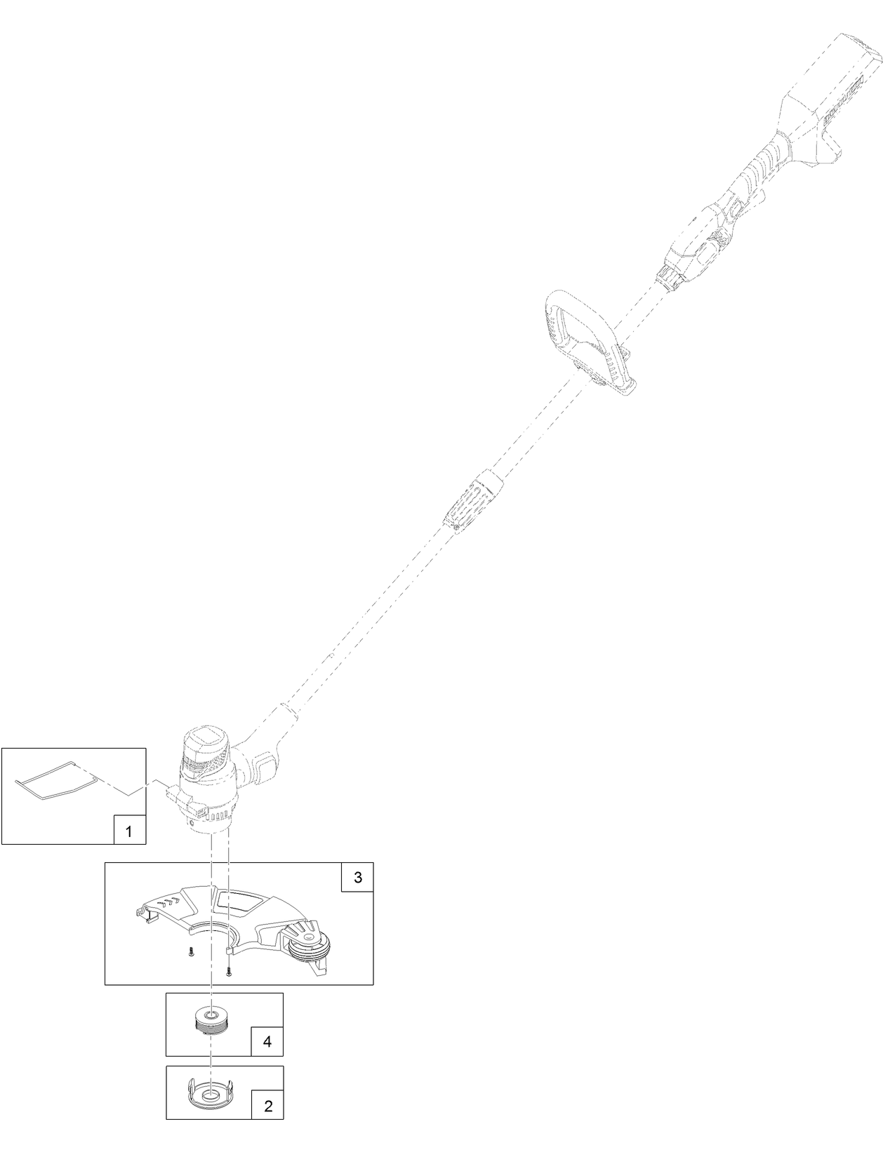 13in Cordless Single-Line String Trimmer Assembly