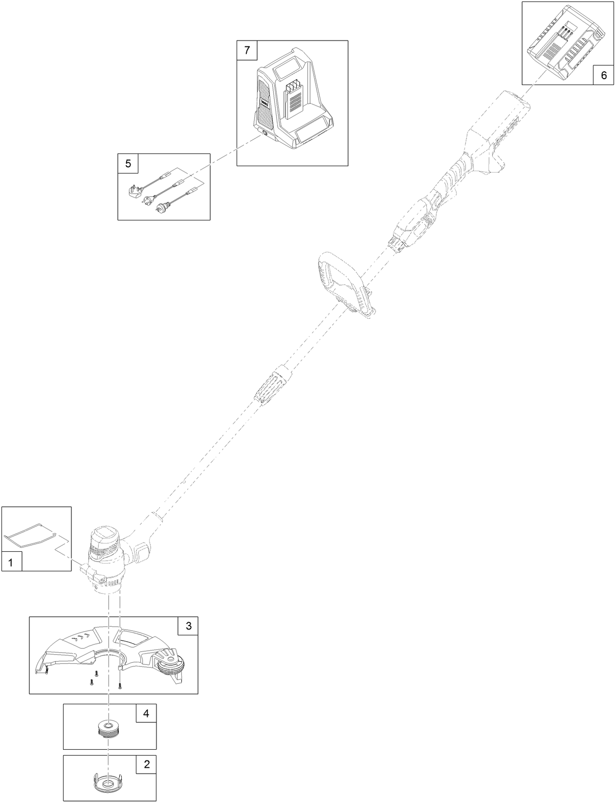 33cm Cordless Single-Line String Trimmer Assembly