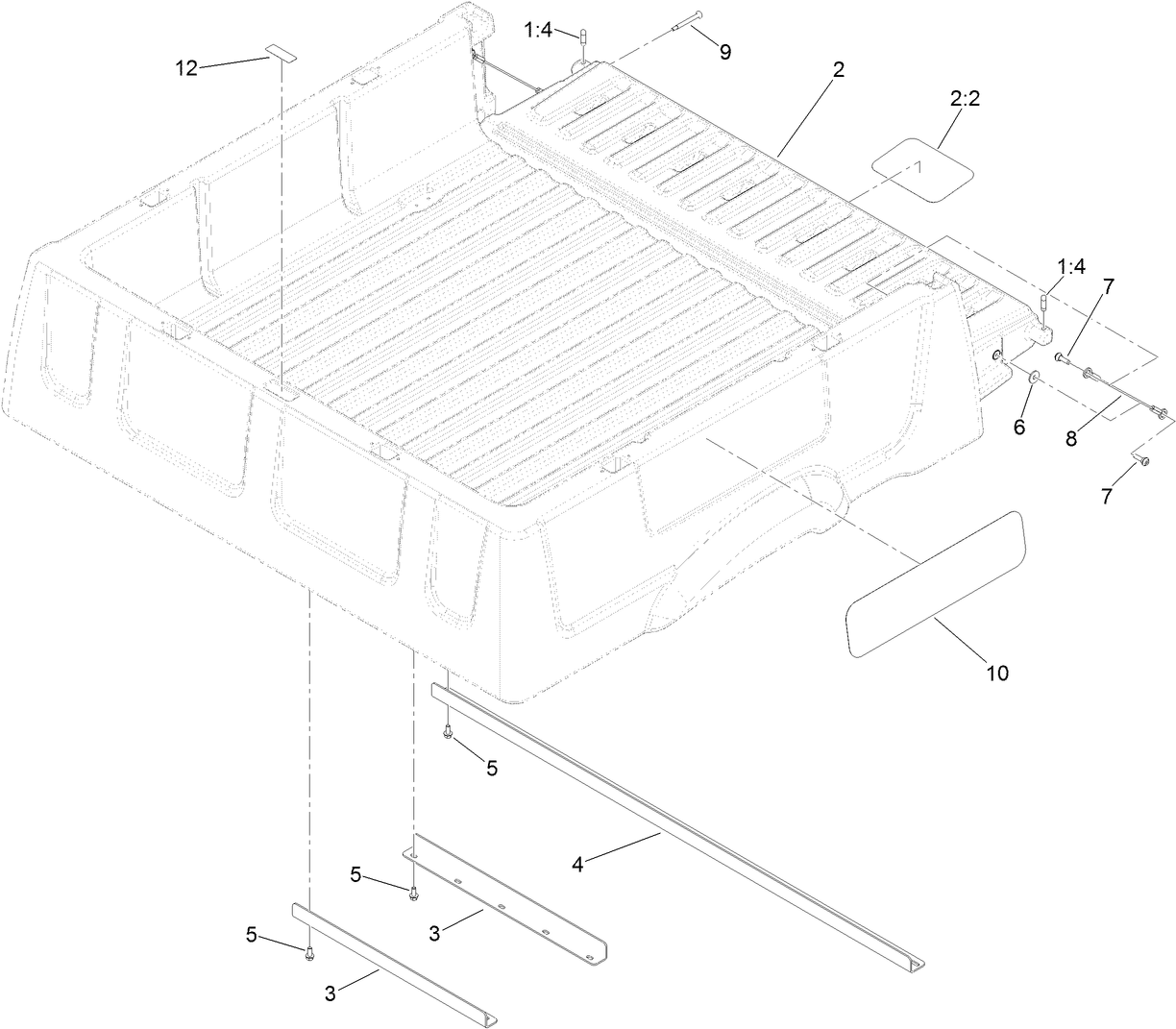 Cargo Bed and Tailgate Service Assembly No. 133-0560