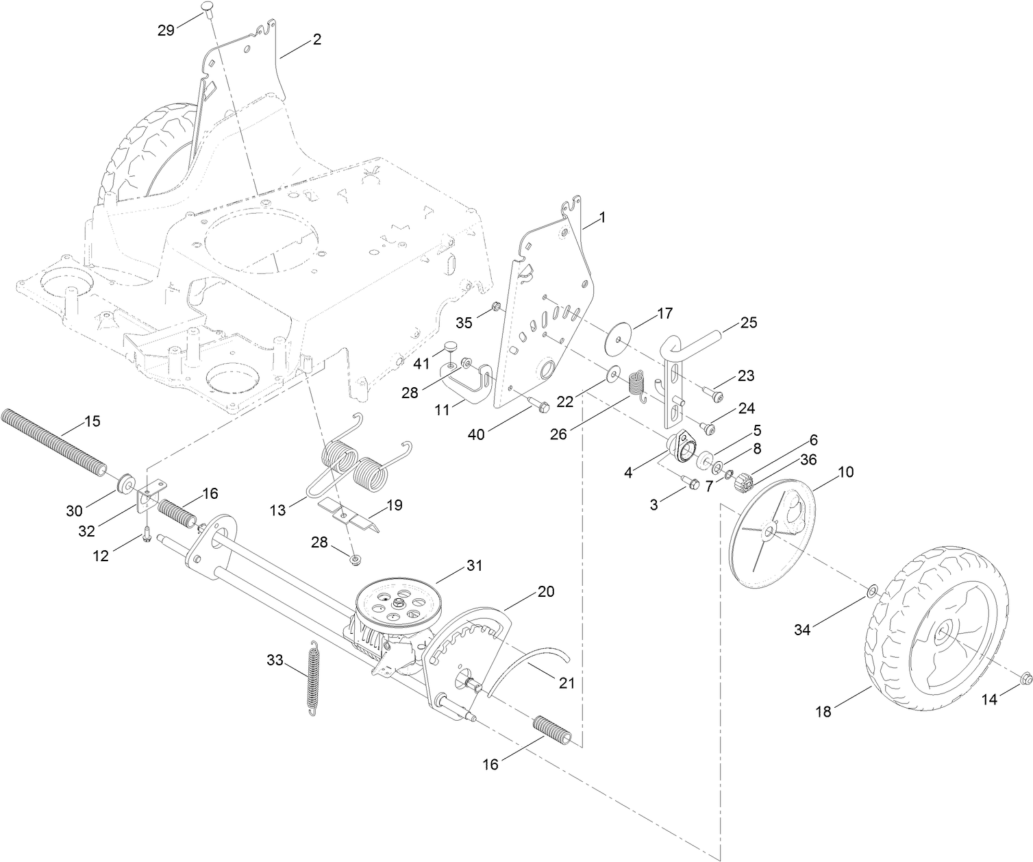 Traction and Height-of-Cut Assembly