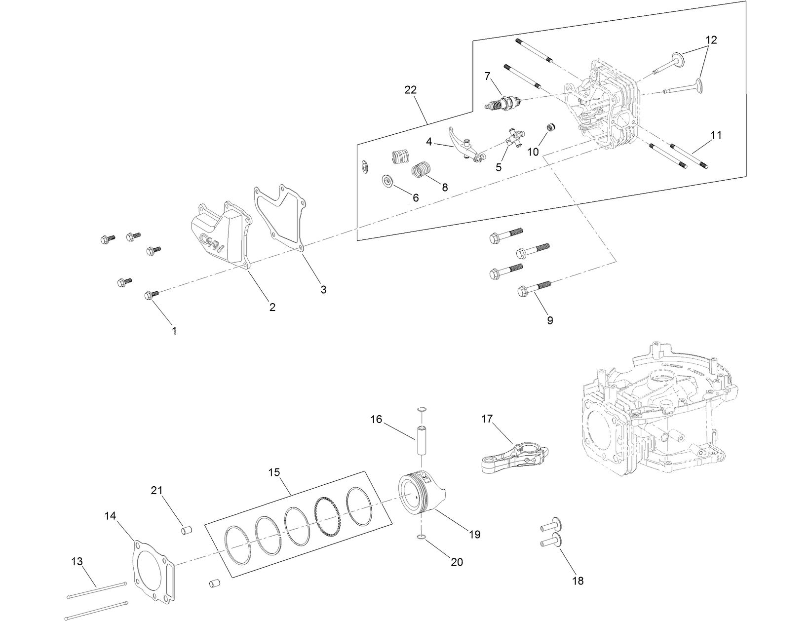 Piston and Cylinder Head Assembly