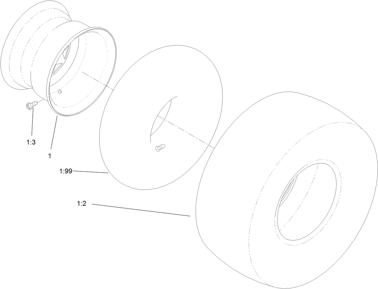 Rear Tire and Wheel Assembly