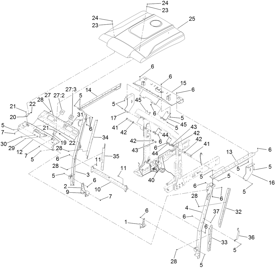 2 Post ROPS Extension Assembly
