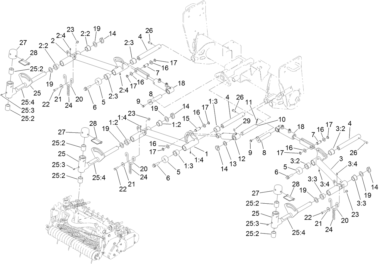 No. 1, No. 4 and No. 5 Lift Arm Assembly