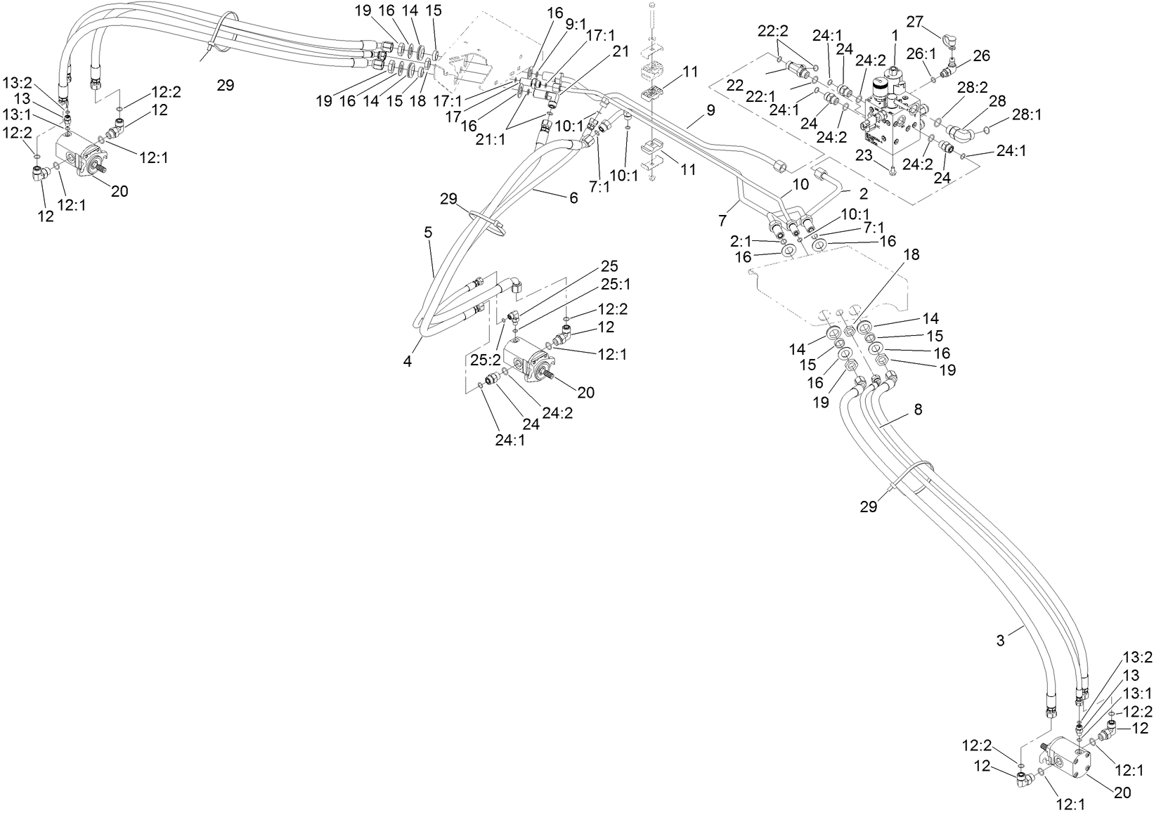 Front Mow Hydraulic Circuit Assembly