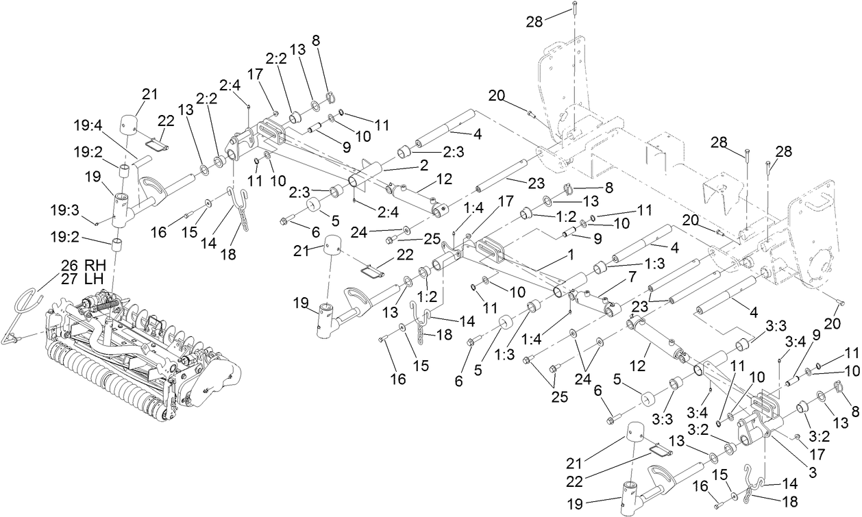 No. 1, No. 4 and No. 5 Lift Arm Assembly