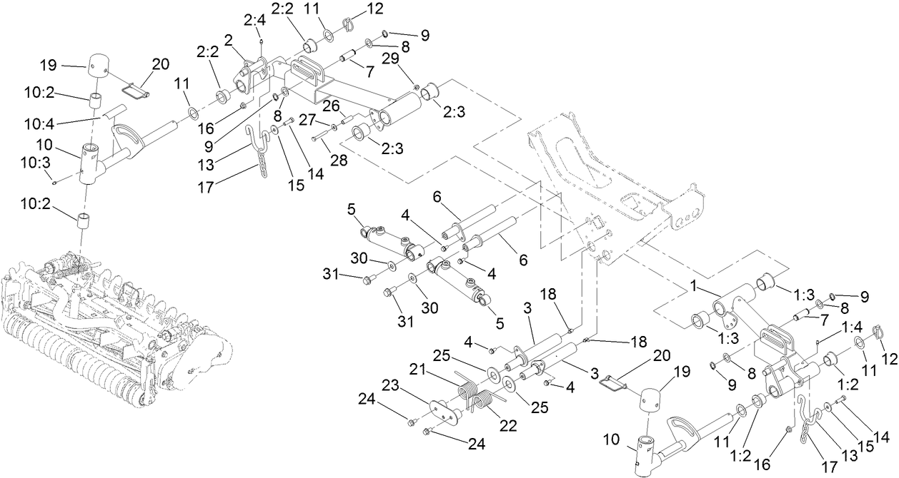 No. 2 and No. 3 Lift Arm Assembly