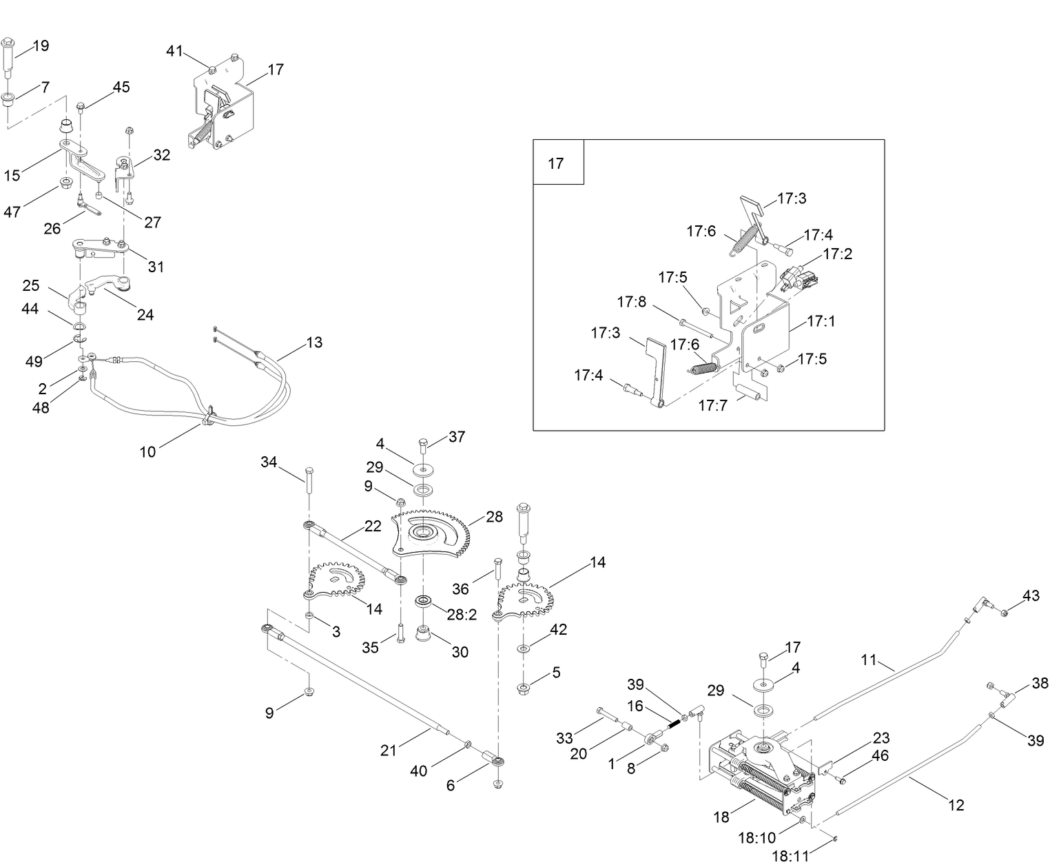 Steering Gear and Cable Assembly