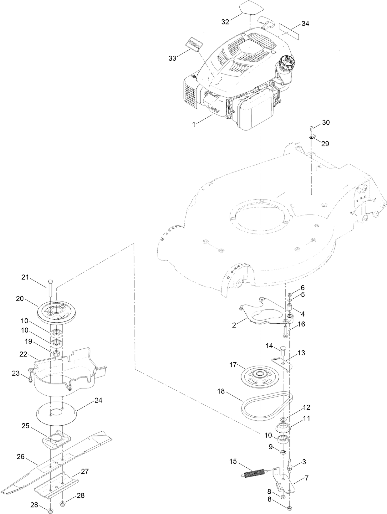 Engine and Blade Assembly