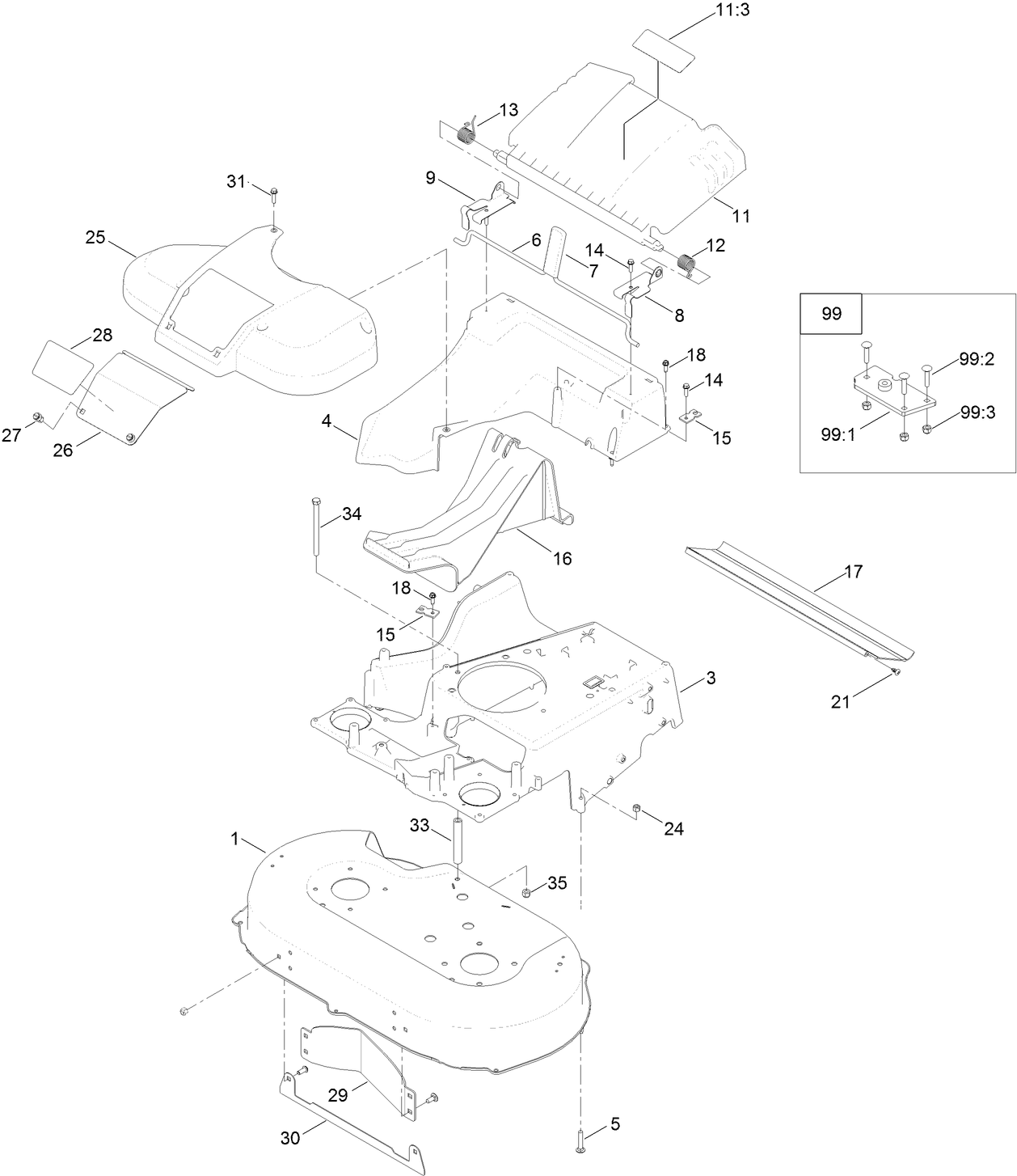 Deck, Frame and Chute Assembly