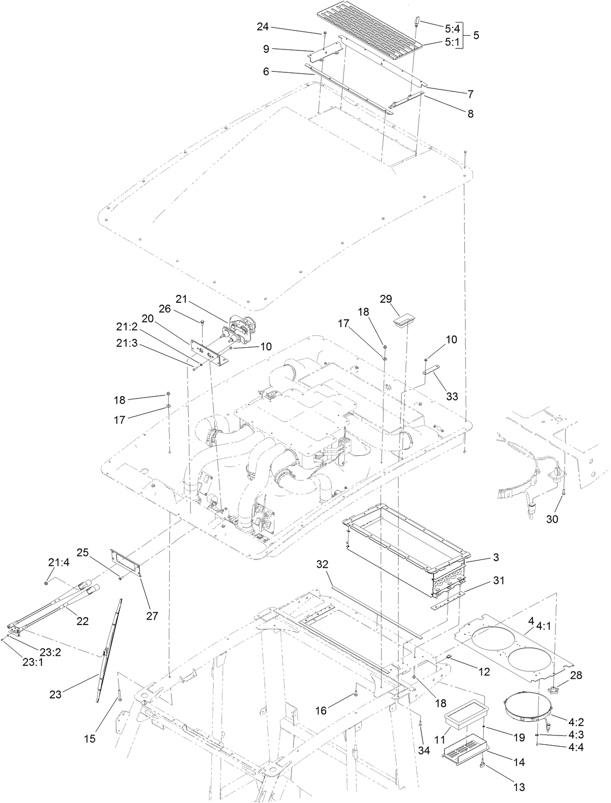 Windshield Wiper and Condenser Core Assembly