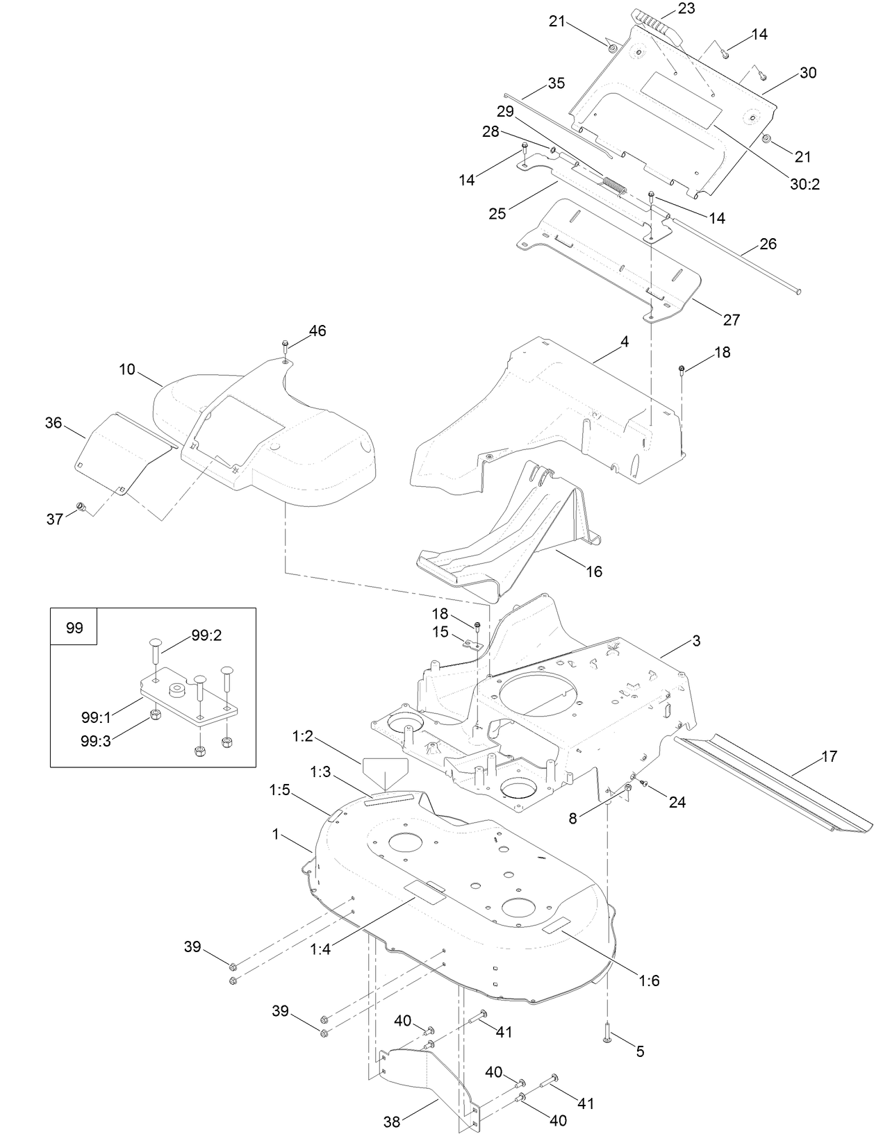 Deck, Frame and Chute Assembly