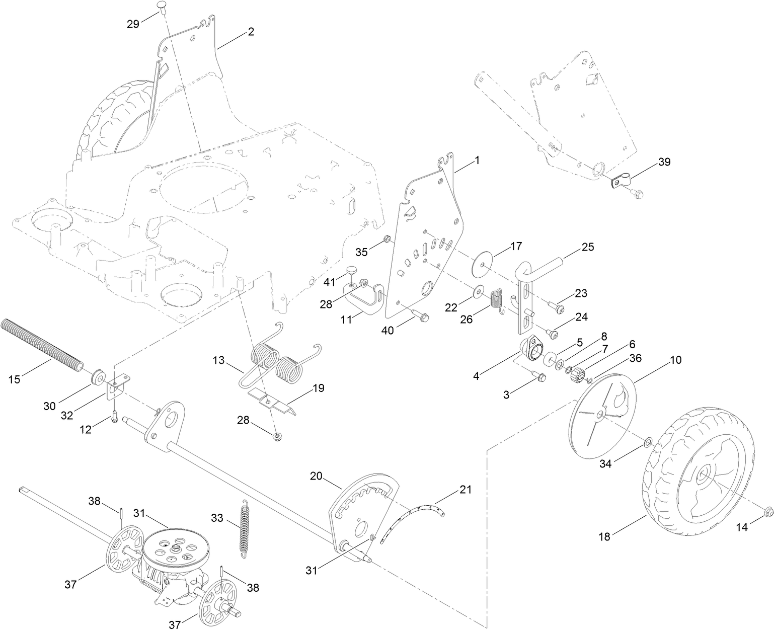 Traction and Height-of-Cut Assembly