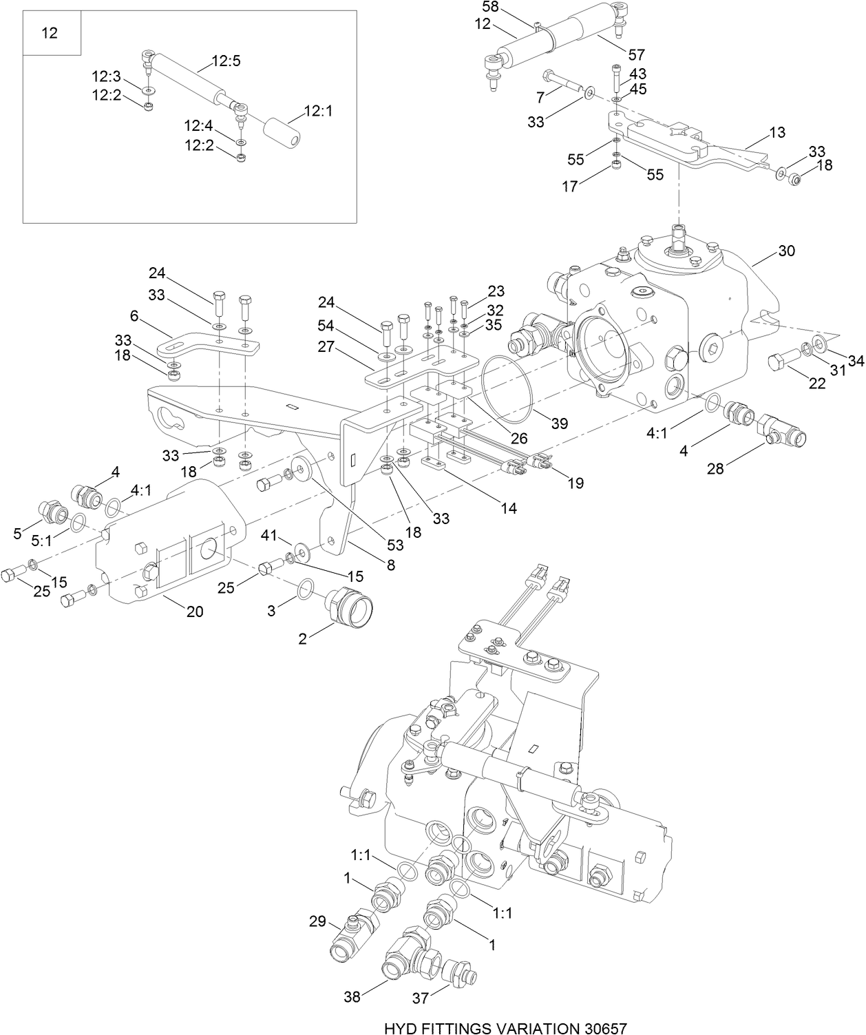 Transmission and Tandem Pump Assembly