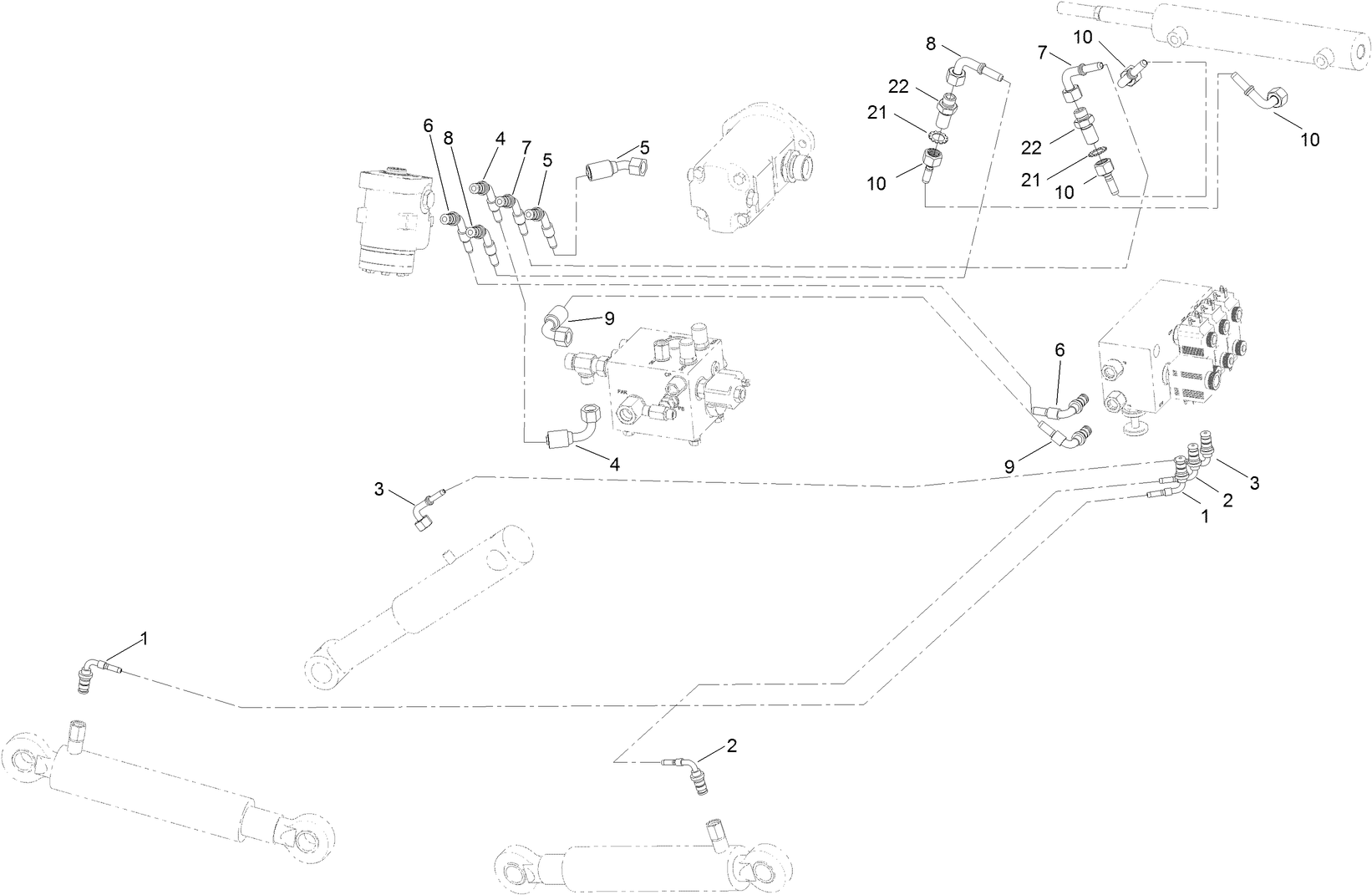 Lift/Steer Hydraulic Circuit Assembly