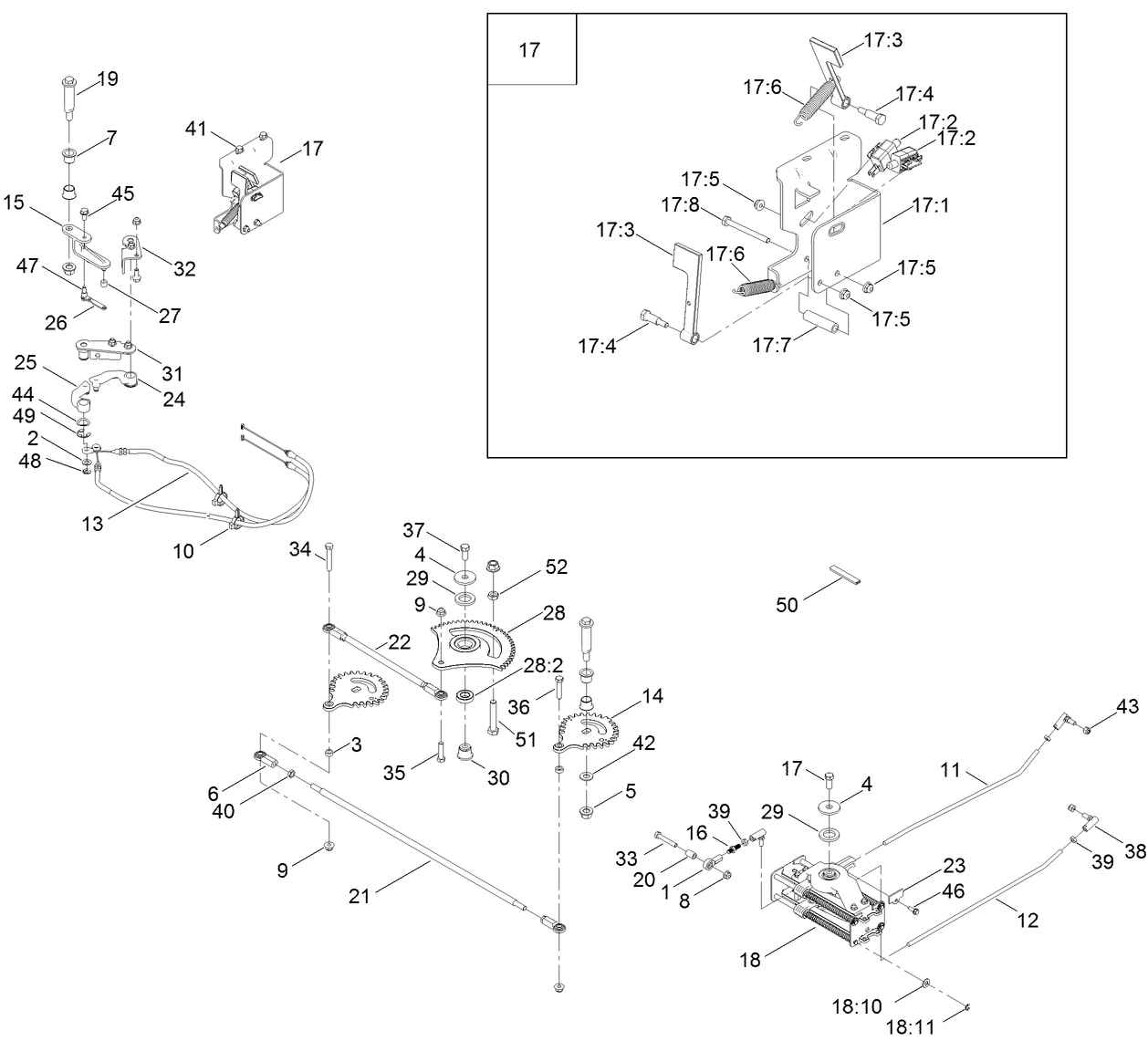 Steering Gear and Cable Assembly