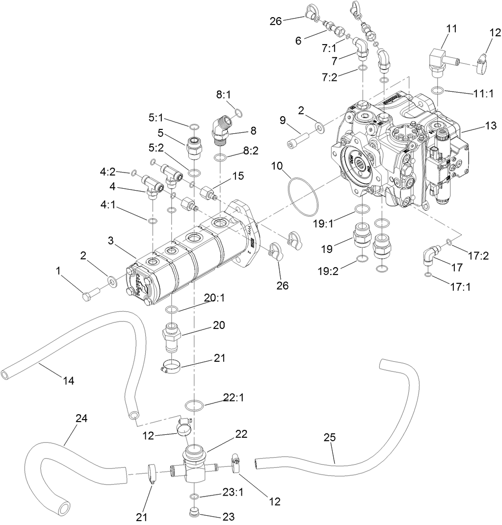 Piston Pump and Gear Pump Assembly