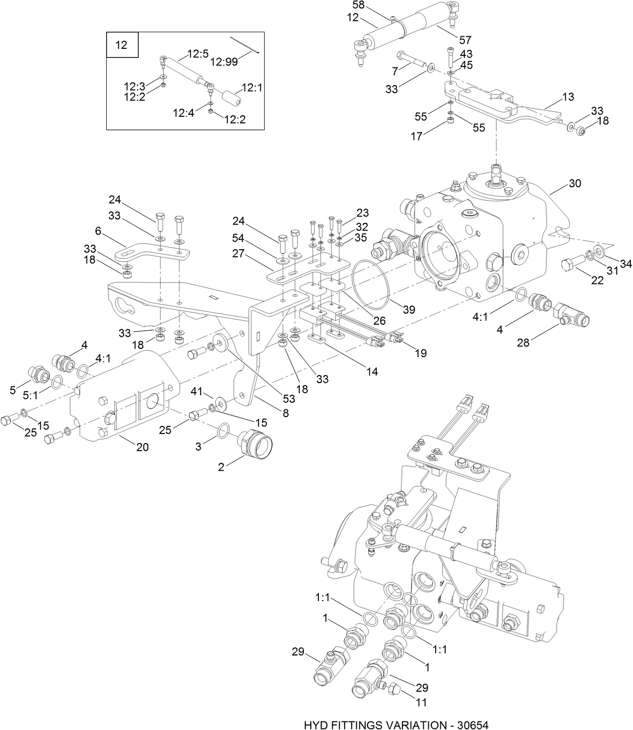 Transmission and Tandem Pump Assembly