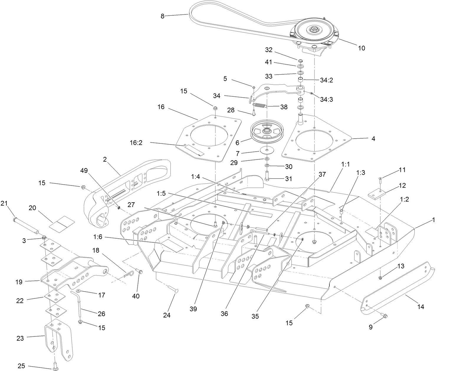 Right Deck, Idler and Skid Assembly